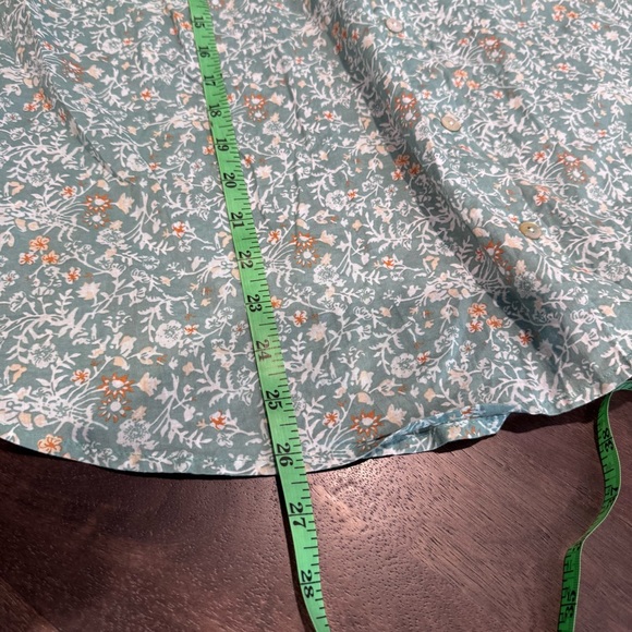 J. Jill Blue /Green Color‎ Block Floral Blouse, Size Medium - Picture 8 of 12